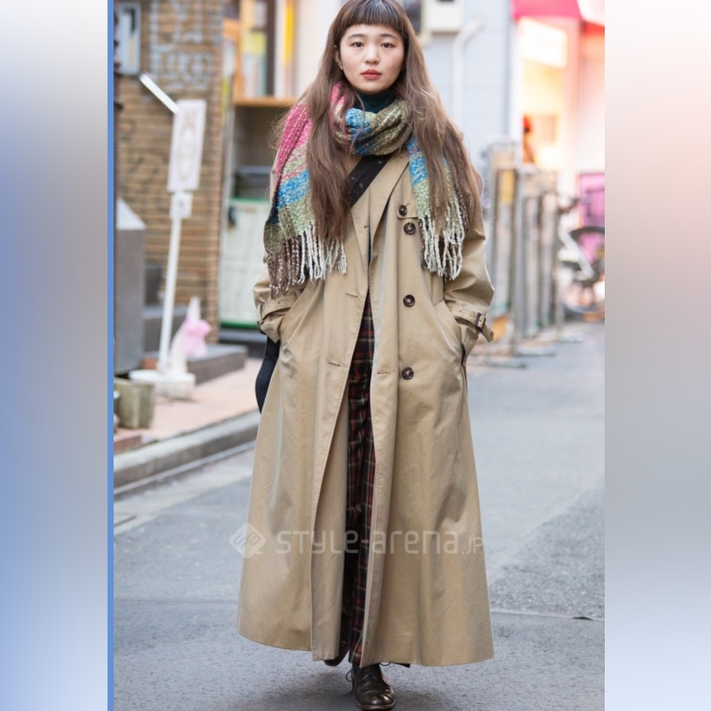 Beige oversized trench coat